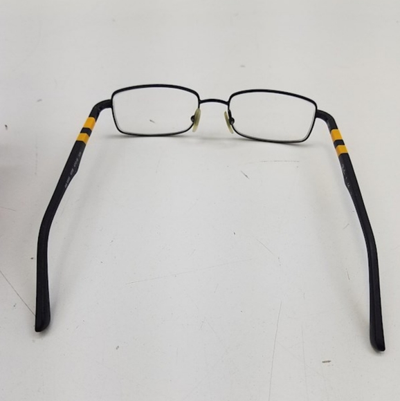 Ray Ban vintage glasses Eyeglasses yellow stripes black Frames and hard red case - Picture 7 of 9